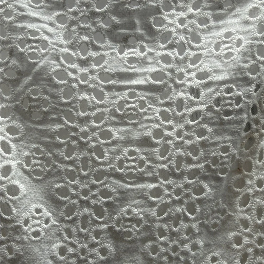 Lulu's Sincere Sweetheart White Cream Eyelet Lace Ruffled Midi Dress Size Medium - Picture 7 of 13